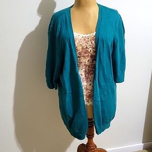 Teal Quarter Sleeve Cardigan Size XL